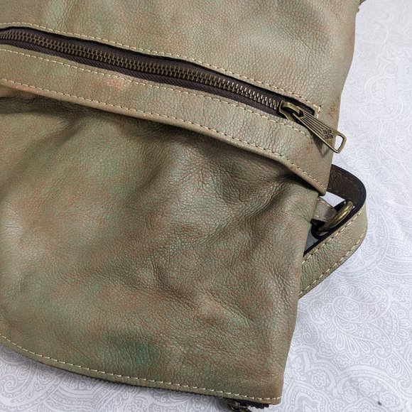 PATRICIA NASH Luzille leather vintage women's backpack bag GREEN + Dust bag - Picture 8 of 9